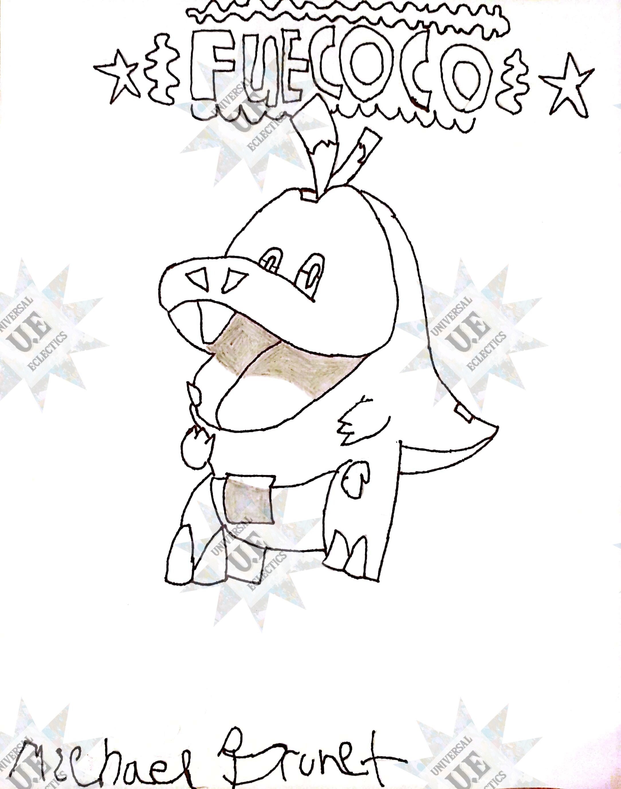 Fuecoco Pokemon Coloring Page Digital Download - Etsy