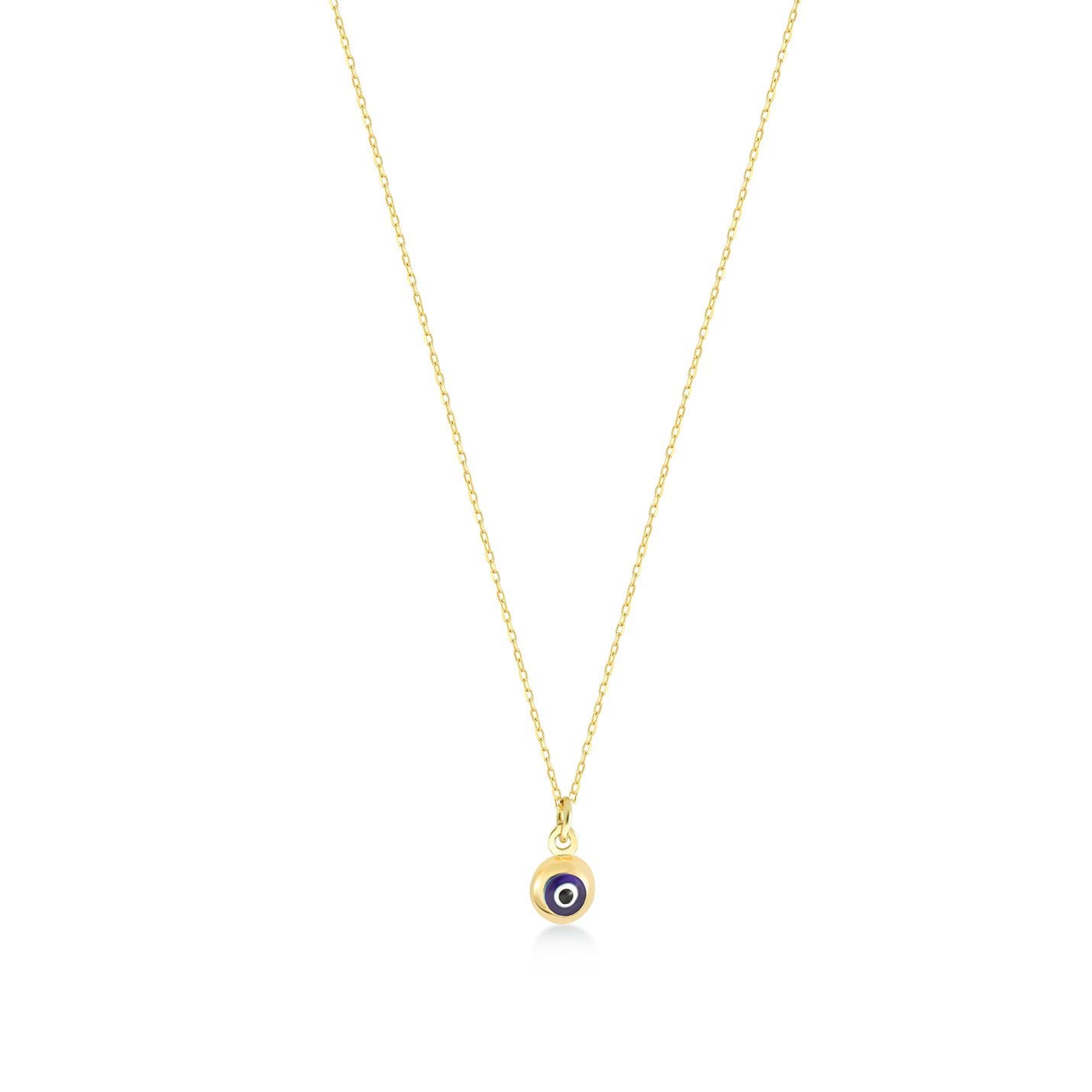 Evil Eye Protection Charm Pendant Necklace en 14k Solid Gold Etsy