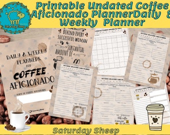 Coffee Coffee Coffee, Coffee Aficionado Planner, PDF Planner, Undated Planner, Downloadable Planner, Appointment Planner, Instant Download