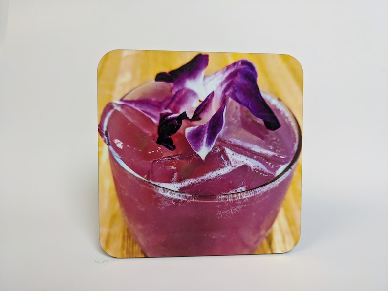 barware party gifts mixed drinks Coasters drink ware cocktails Purple drink cork coasters alcoholic drinks celebrate birthday