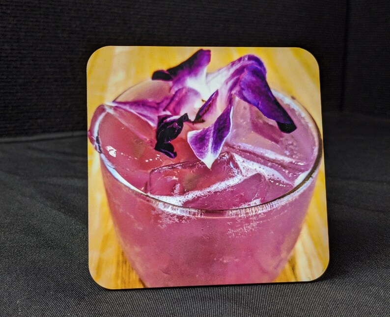 barware party gifts mixed drinks Coasters drink ware cocktails Purple drink cork coasters alcoholic drinks celebrate birthday