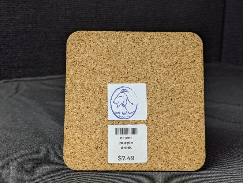 barware party gifts mixed drinks Coasters drink ware cocktails Purple drink cork coasters alcoholic drinks celebrate birthday