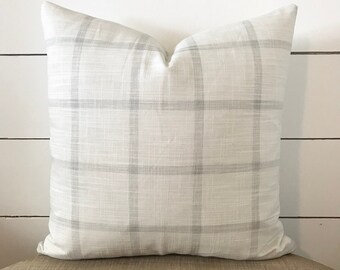 gray plaid pillow covers