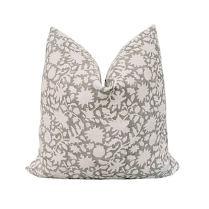 Berkley Floral Pillow | Designer Pillow Cover| Linen Pillow| Decorative Pillow Cover| Neutral Home Decor| Neutral Pillow Cover| Pillow Cover