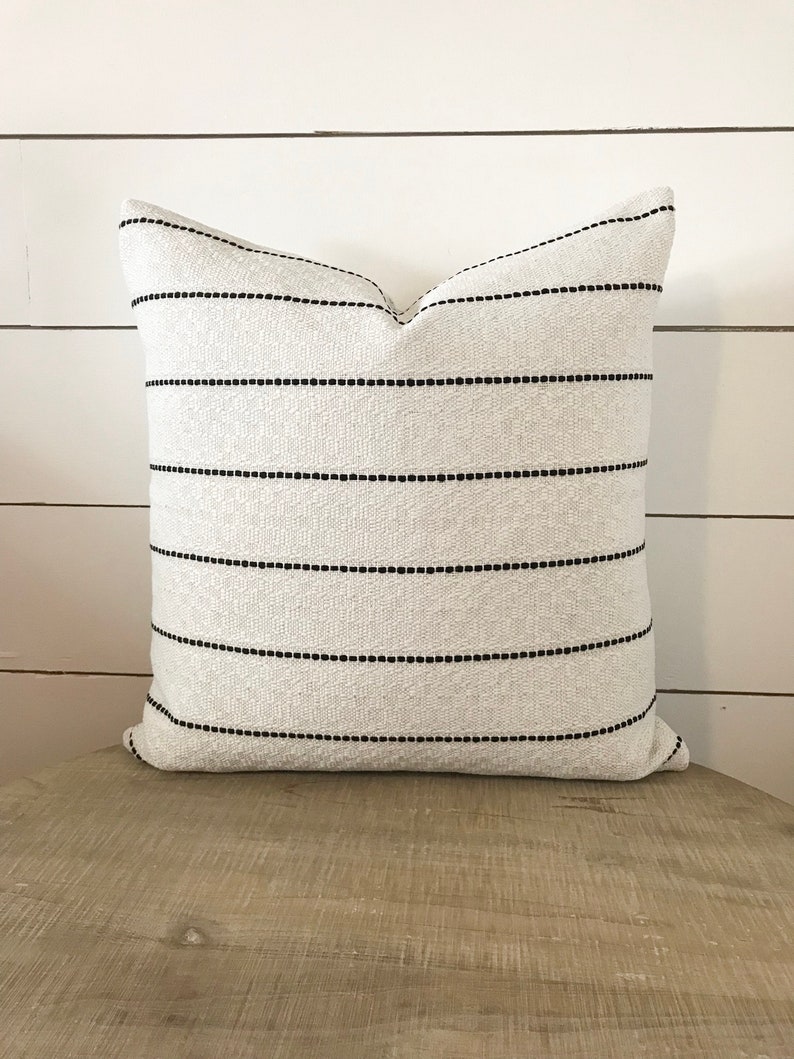 Cream Stripe Pillow Pillow Cover 20x20 Pillows With Etsy