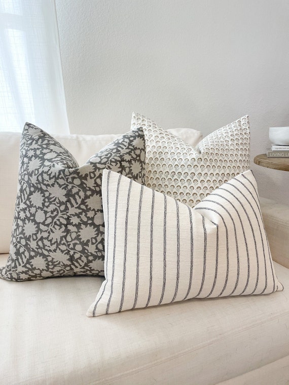 Remi Pillow Combo Set of Three Pillows Spring Pillow Set Designer Pillow  Combination Decorative Pillow Set Neutral Pillow Covers 