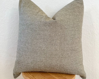 Olive Yard Dyed Linen Pillow Cover | Contemporary Coastal| Neutral Sage| Farmhouse Pillow Cover| Modern Farmhouse|20x2020x20 Pillow Cover |