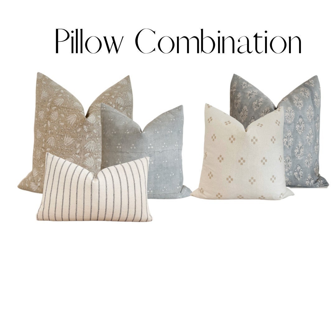 CARRIE HOME Neutral Throw Pillow Covers 18x18 Set of 4 Grey White Cream  Velvet Boho Throw Pillows 18 x 18 Modern Farmhouse Decor Couch Pillows for