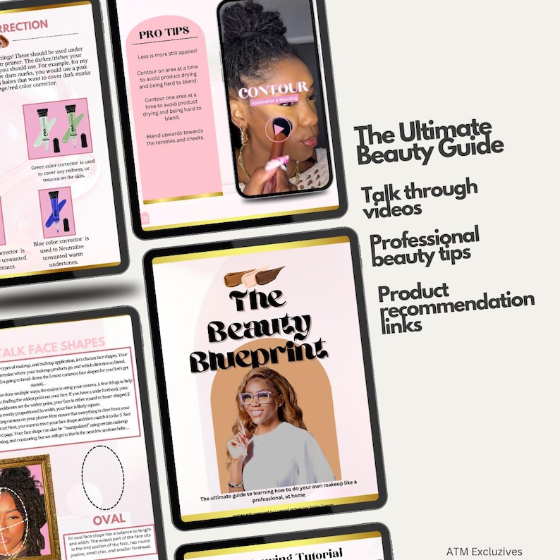 Pu&ograve; includere: Una guida digitale alla bellezza con il titolo "The Beauty Blueprint" e lo slogan "La guida definitiva per imparare a truccarti come un professionista, a casa". La guida include video esplicativi, consigli di bellezza professionali, raccomandazioni di prodotti e link.