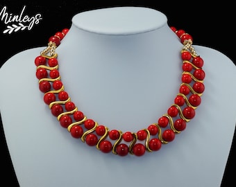 Korall rot Edelsteinkette, Frauen Geschenk, Weihnachten