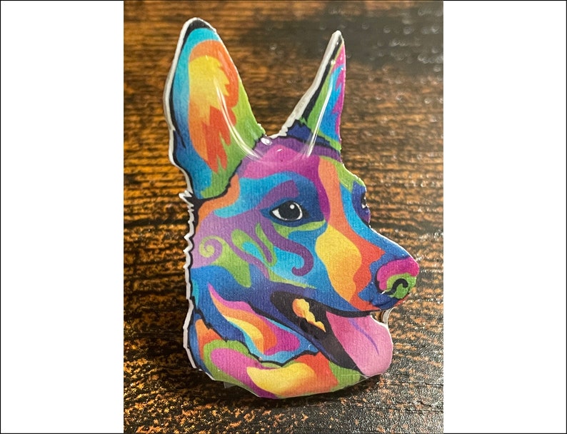 German Shepherd Rainbow Pin image 2