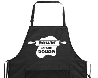 Rollin' in the Dough Apron - A great pun gift for bakers