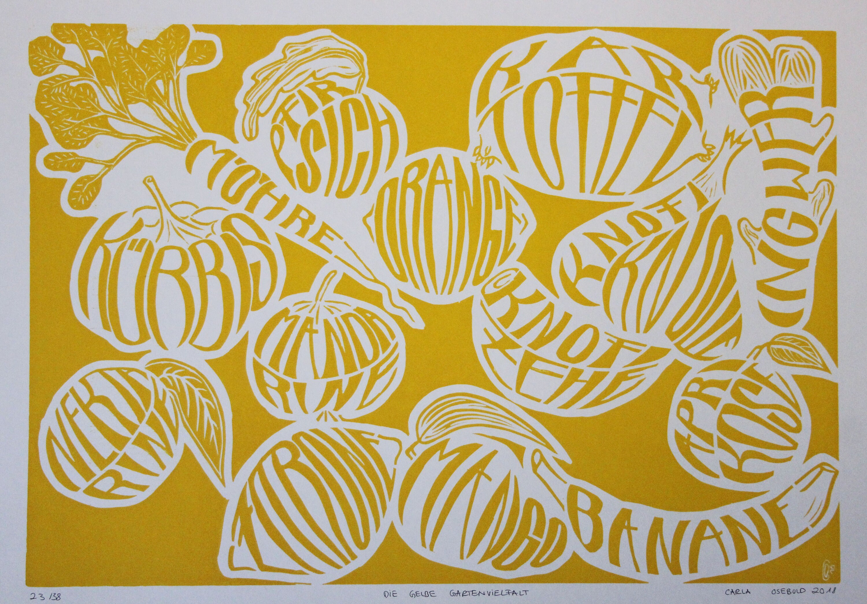 Linocut Vegetables and Fruit Poster Series the Yellow Etsy UK