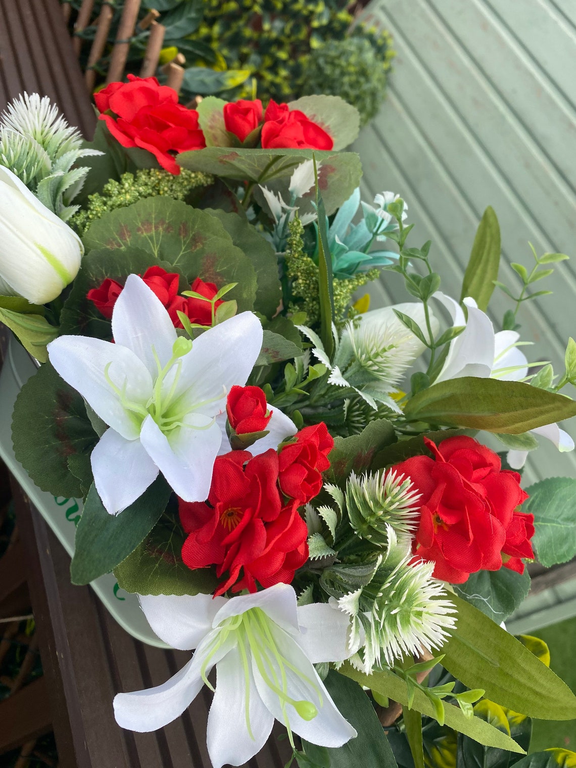 Garden artificial flower pots Etsy