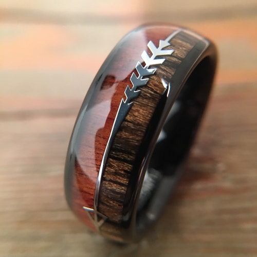 thumbnail image 2 of OAKRIDGE: Whiskey Barrel & Deer Antler Inlay | 6mm & 8mm Tungsten 2 of 10