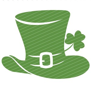 Cute St. Patrick&#39;s day SVG dxf, Leprechaun hat with clover shamrock svg Silhouette Cut Files, Cricut Cut Files svg | png | dxf
