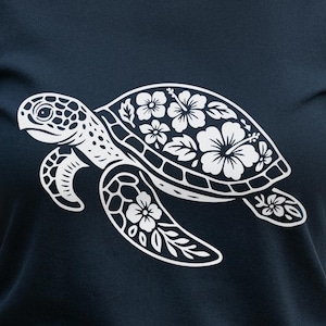 Archivo SVG de tortuga marina tropical para Cricut, flores tropicales, tortuga marina, archivos SVG de corte CNC, archivos SVG de tortuga grabados con láser