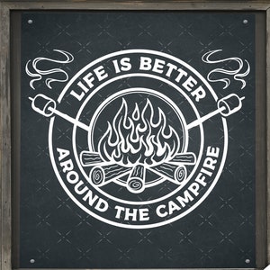 Camping svg, Campfire svg, arquivos svg ao ar livre para cricut. Arquivos SVG, PNG, DXF. Arquivo de corte de acampamento clipart Campfire Shirt svg, arte digital.