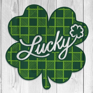 Lucky St. Patricks day svg, fortunato shamrock SVG PNG, st Patrick's Day svg, st patty Day shamrock Cricut file tagliati png per camicie, segni