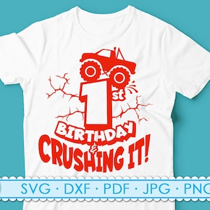 1er cumpleaños SVG, primer cumpleaños svg, 1er cumpleaños niño SVG, cumpleaños niños svg, archivo de corte para Cricut y silueta, cumpleaños niño svg, 1 camión