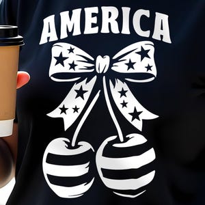 Ciliegie americane in formato SVG, file SVG patriottici del 4 luglio, file SVG per Cricut USA, file CNC
