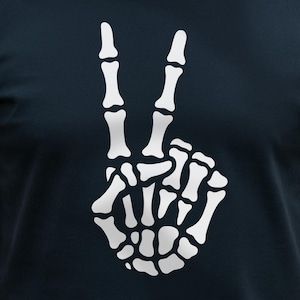 File in formato SVG con scheletro del segno della pace, file in formato SVG con mano di scheletro della pace per Cricut, file di taglio CNC, incisione laser SVG con mani ossee, file con segno della pace