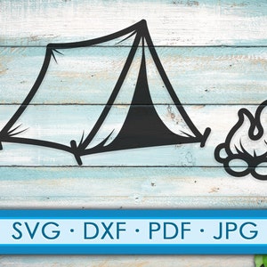 Camping svg, fogata svg, tienda de archivos svg para cricut. Archivos Svg, Png, dxf. Camping cut archivo clipart campfire Camisa svg, descarga digital.