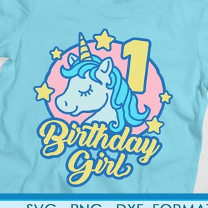 Primer cumpleaños niñas unicornio 1er cumpleaños svg png. Unicornio svg archivos para cricut. Unicornio svg png, dxf, 1 año de edad unicornio regalo de cumpleaños