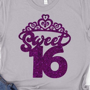 Sweet 16 svg, 16 16th birthday svg, png, dxf. Süße 16 Clipart Schnittdateien für Cricut
