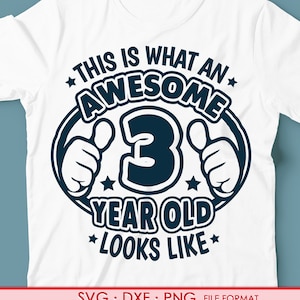Completando 3 anos de idade svg, camisa SVG de 3º aniversário svg, arquivos de clipart png, svg, dxf de 3º aniversário. Decalque de camisa de 3º aniversário para impressão png svg