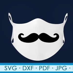 Bigode svg, máscara facial de bigode SVG PNG, máscara facial engraçada svg, arquivos Stache svg para cricut. Arquivos SVG, PNG, DXF.