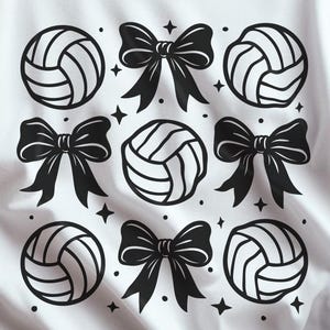 May include: White t-shirt featuring a black and white volleyball design with bows and stars. The shirt has the text "This Feels So Good" and "SVG and PNG FILE FORMAT" on the left side. The words "DIGITAL DOWNLOAD" are at the top right.
