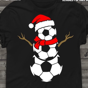 Christmas Soccer svg, Soccer Christmas svg cut files for Cricut, Soccerball svg, Santa Hat, Snowman Shirt svg, png dxf clipart files
