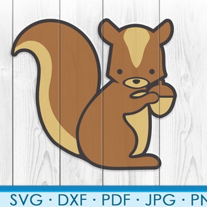 Bonita ardilla svg, ardilla dibujos animados svg, ardillas archivos svg para cricut. Archivos Svg, Png, dxf. Imágenes prediseñadas del archivo de corte de ardilla linda
