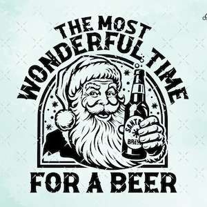 Bière de Noël svg, Funny Beer Christmas svg fichiers coupés pour Cricut, Cnc, Silhouette. Fichiers SVG, Png et Dxf pour la saison des fêtes d’hiver des bières