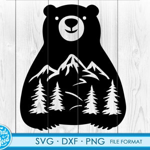 Wilderness Bears SVG oso svg archivos para Cricut. Camping Bears SVG lleva archivos png, svg, dxf clipart. Nacho osos promedio osos SVG oso
