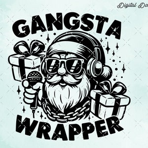 Lustige Weihnachten SVG, Weihnachtsmann Shirt svg, Gangsta Wrapper, St. Nick Humor, WeihnachtsSvg, Schnittdateien für Cricut.