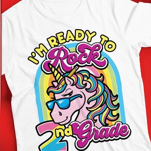 Unicornio 2º Grado png, Sublimación de regreso a la escuela, Sublimación de segundo grado Camisa de 2º grado png, Regreso al primer día de clases