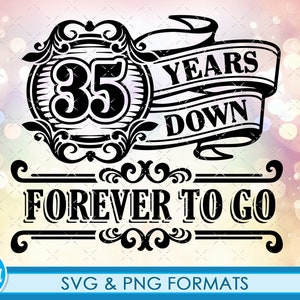 Celebrando 35 Aniversario SVG png 35 Aniversario regalo svg corte Archivo. ARCHIVOS de corte SVG, 35th svg anniversary cut file for cricut clipart
