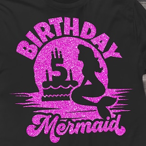 Mermaid 5th Birthday svg, 5th Birthday Mermaid svg, Birthday girl mermaid svg Girls Birthday svg cut file for Cricut. Svg, Dxf, Png Files 5