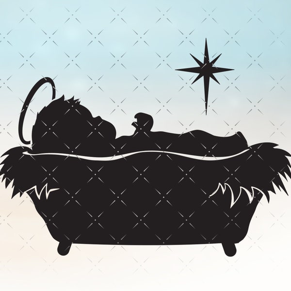 Baby Jesus svg, Jesus Baby svg, Baby Christmas SVG files for Cricut, nativity svg, CNC and Silhouette machines Christmas svg cut files.