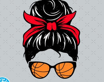 Basketball mom shirt svg, Basketball mom svg, Messy Bun Basketball svg, cut files for cricut, dxf, svg, png, downloadable