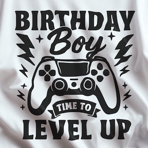 Anniversaire d'un garçon, jeu Svg PNG, anniversaire de joueur Svg, niveau supérieur, anniversaire, fête, Svg, png, DXF