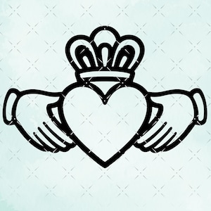 Irish Claddagh symbol SVG Png Cut File Irish Claddagh symbol Svg for Cricut, Laser Cut, Etching, PNG, Dxf Vector Graphic
