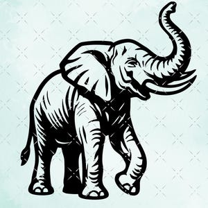 Éléphant SVG Png coupe fichier éléphant Svg pour Cricut, découpe laser, gravure, éléphant PNG, illustration vectorielle Dxf