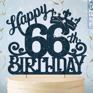 66 66e anniversaire gâteau topper svg, 66 66e joyeux anniversaire gâteau topper, joyeux anniversaire svg 66 66e anniversaire gâteau topper png, dxf, svg fil coupé