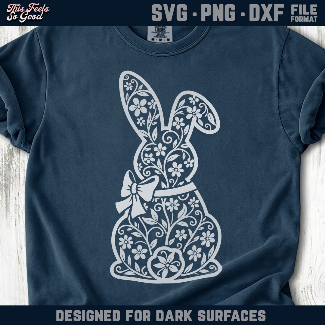 Easter Bunny SVG Floral Bow Coquette Boho Laser Cut, Cricut Cut File ...