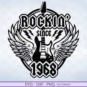 Rockin '53rd Birthday svg, Turning 53 svg, arquivos svg de 1968 para Cricut. Arquivos de clipart png, svg, dxf de 1968. Decalque de camisa de 1968 para impressão png svg