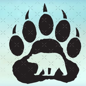 Bear svg png, Bear Paw SVG PNG, Bear footprint Svg,  pawprint bear svg, Grizzly pawprint svg, Cricut Machines Svg, Jpg Png, Pdf, Eps