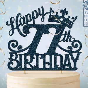 77 77e anniversaire gâteau topper svg, 77 77e joyeux anniversaire gâteau topper, joyeux anniversaire svg 77 77e anniversaire gâteau topper png, dxf, svg fil coupé